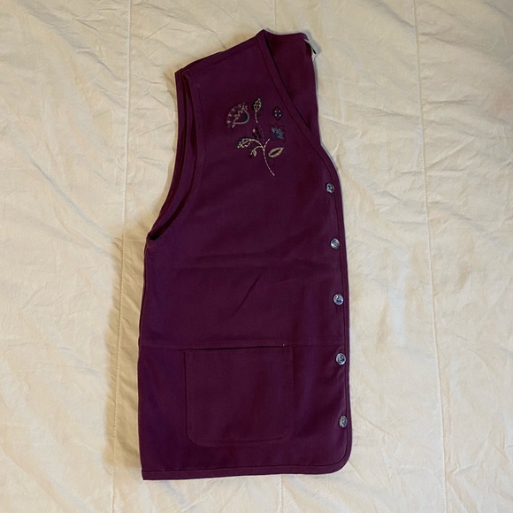 Unique Purple Embroidered Vest - Picture 7 of 8